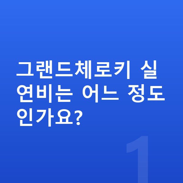 지프 그랜드체로키 연비 그랜드체로키 실연비는 어느 정도인가요?