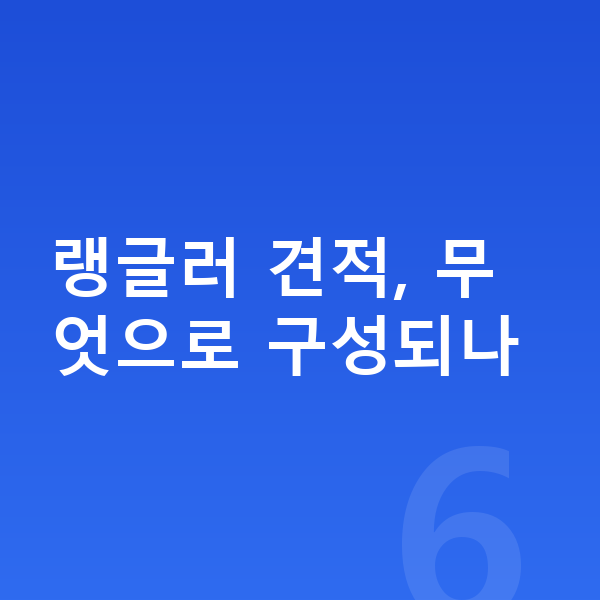 지프 랭글러 견적 랭글러 견적, 무엇으로 구성되나