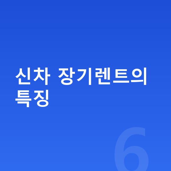 카슐랭신차장기렌트 신차 장기렌트의 특징