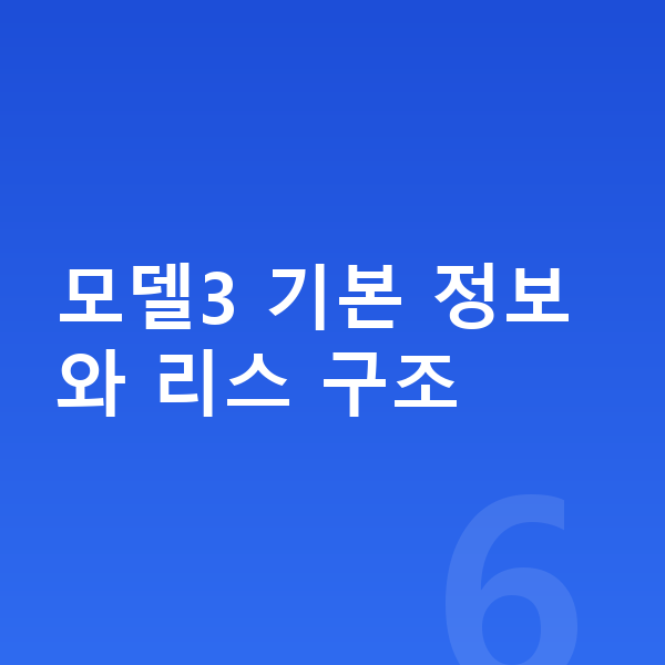 테슬라 모델3 리스 모델3 기본 정보와 리스 구조