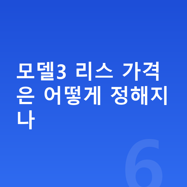 테슬라 모델3 리스 가격 모델3 리스 가격은 어떻게 정해지나
