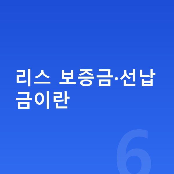 테슬라 모델3 리스 보증금 리스 보증금·선납금이란