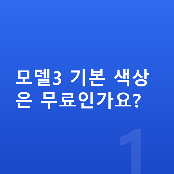 테슬라 모델3 색상 모델3 기본 색상은 무료인가요?