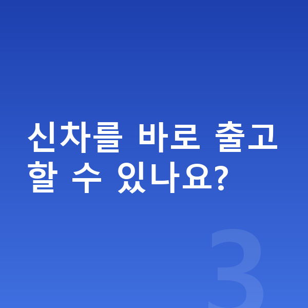 테슬라 모델3 신차 신차를 바로 출고할 수 있나요?