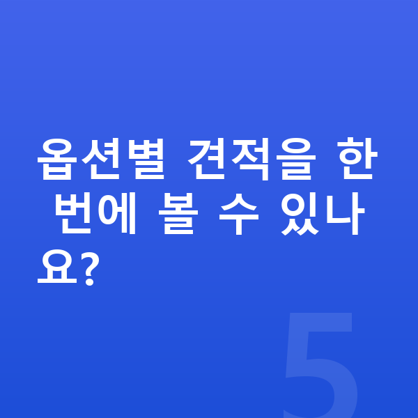 테슬라 모델3 옵션 옵션별 견적을 한 번에 볼 수 있나요?