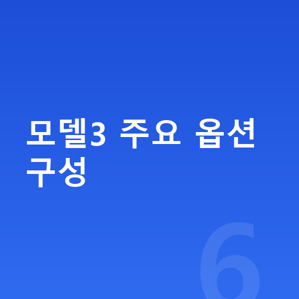 테슬라 모델3 옵션 모델3 주요 옵션 구성