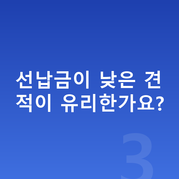 테슬라 모델3 장기렌트 견적 선납금이 낮은 견적이 유리한가요?