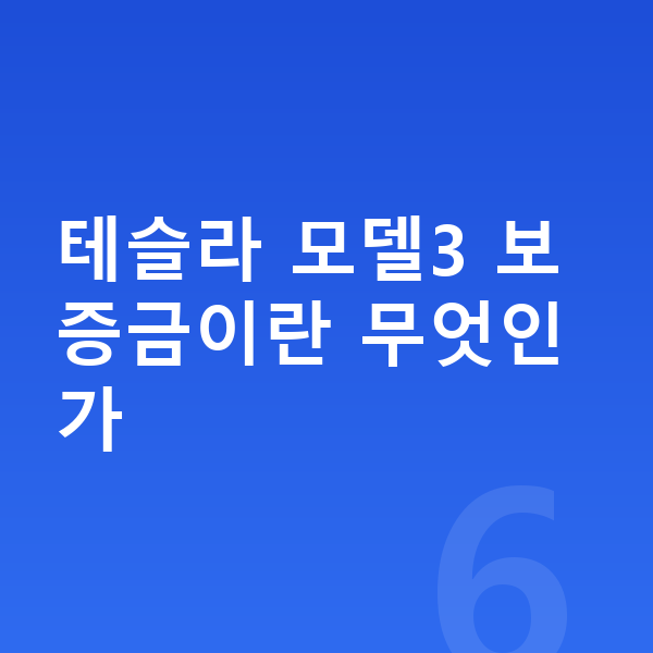 테슬라 모델3 장기렌트 보증금 테슬라 모델3 보증금이란 무엇인가