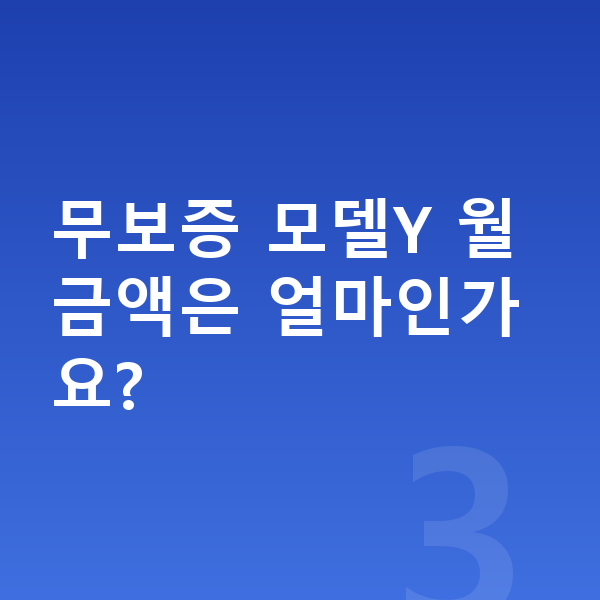 테슬라 모델Y 리스 무보증 무보증 모델Y 월 금액은 얼마인가요?