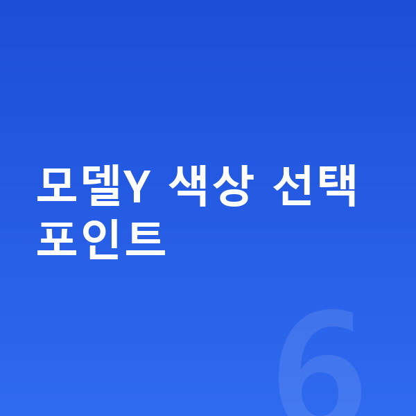 테슬라 모델Y 색상 모델Y 색상 선택 포인트