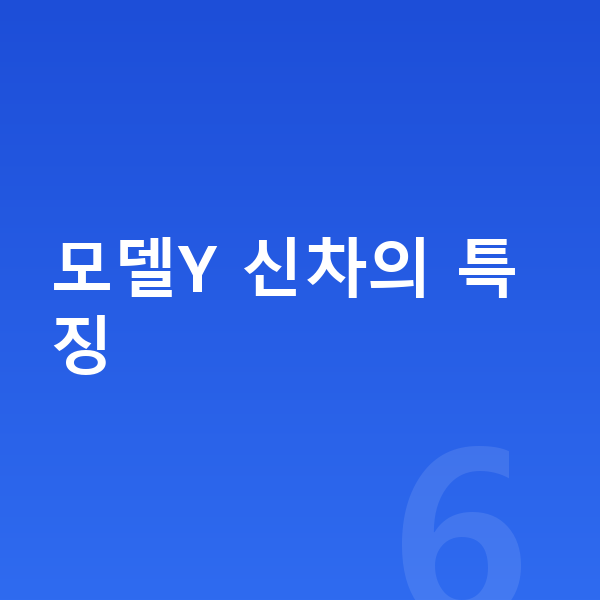 테슬라 모델Y 신차 모델Y 신차의 특징