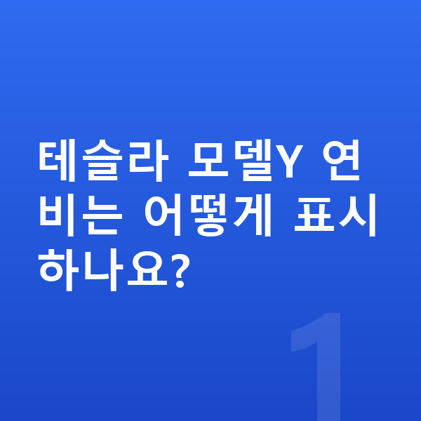 테슬라 모델Y 연비 테슬라 모델Y 연비는 어떻게 표시하나요?