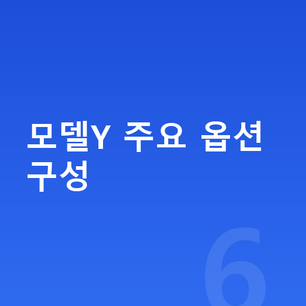테슬라 모델Y 옵션 모델Y 주요 옵션 구성