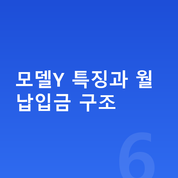 테슬라 모델Y 장기렌트 월납입금 모델Y 특징과 월납입금 구조