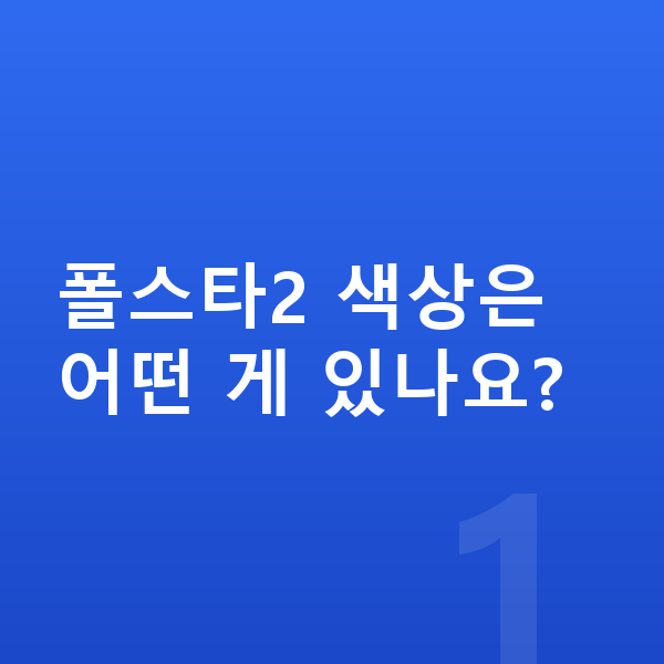 폴스타2 색상 폴스타2 색상은 어떤 게 있나요?