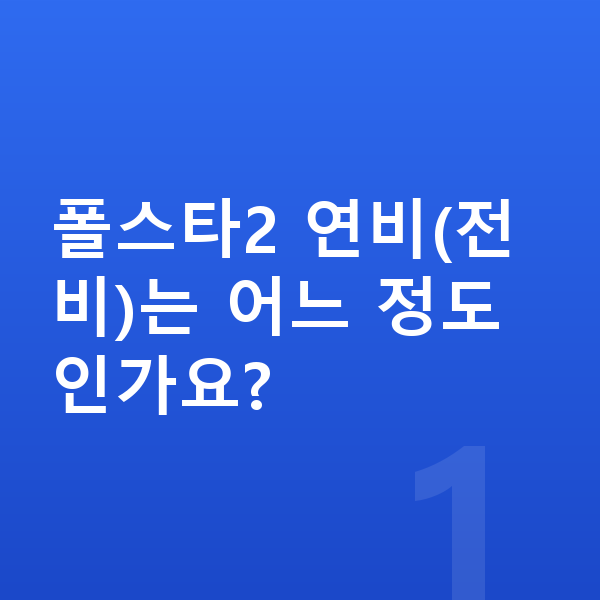 폴스타2 연비 폴스타2 연비(전비)는 어느 정도인가요?