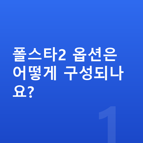 폴스타2 옵션 폴스타2 옵션은 어떻게 구성되나요?