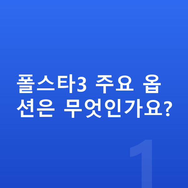 폴스타3 옵션 폴스타3 주요 옵션은 무엇인가요?