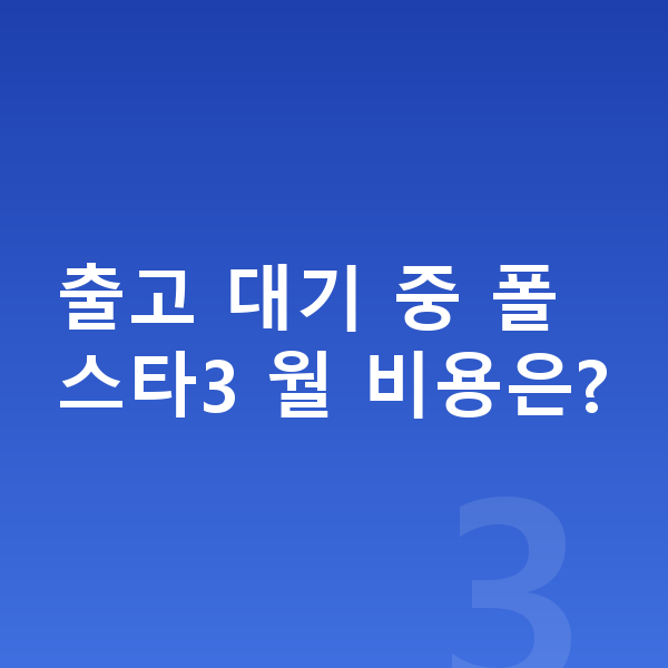 폴스타3 장기렌트 출고기간 출고 대기 중 폴스타3 월 비용은?