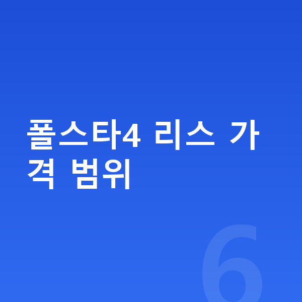 폴스타4 리스 가격 폴스타4 리스 가격 범위