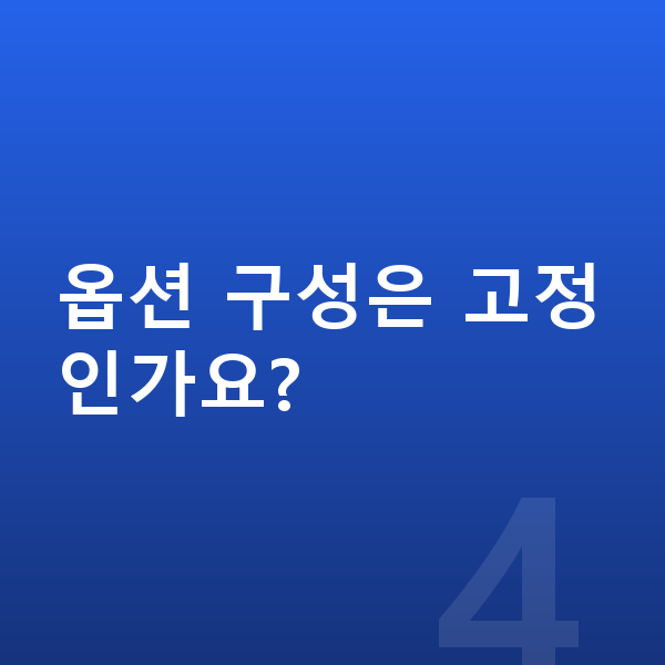 폴스타4 옵션 옵션 구성은 고정인가요?