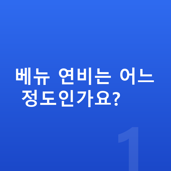 현대 베뉴 연비 베뉴 연비는 어느 정도인가요?