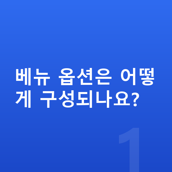 현대 베뉴 옵션 베뉴 옵션은 어떻게 구성되나요?