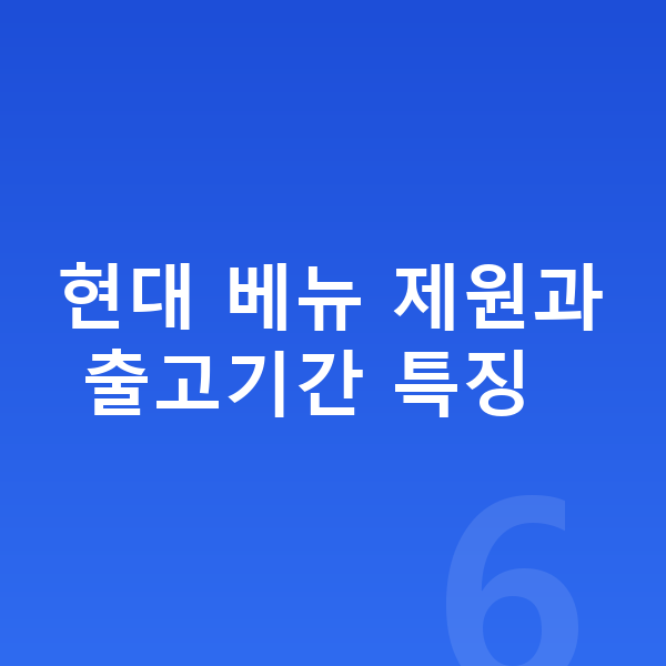 현대 베뉴 장기렌트 출고기간 현대 베뉴 제원과 출고기간 특징