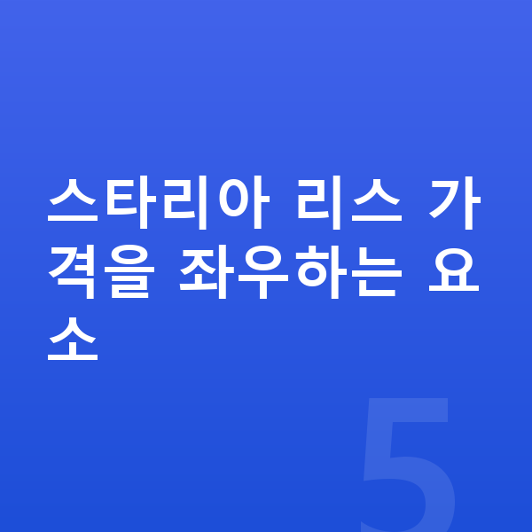현대 스타리아 리스 가격 스타리아 리스 가격을 좌우하는 요소