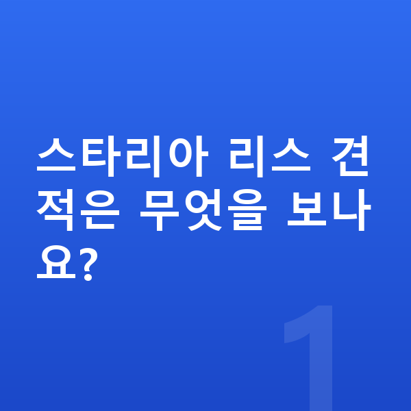현대 스타리아 리스 견적 스타리아 리스 견적은 무엇을 보나요?