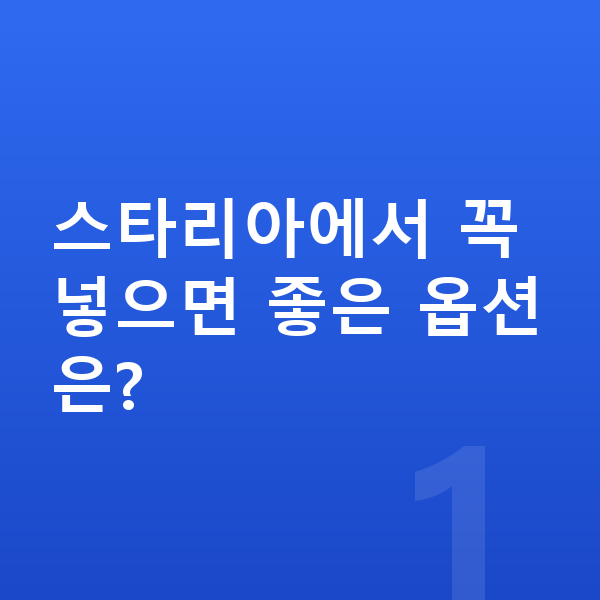 현대 스타리아 옵션 스타리아에서 꼭 넣으면 좋은 옵션은?