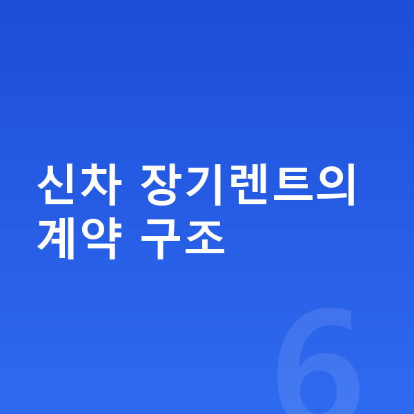 현대신차장기렌트 신차 장기렌트의 계약 구조