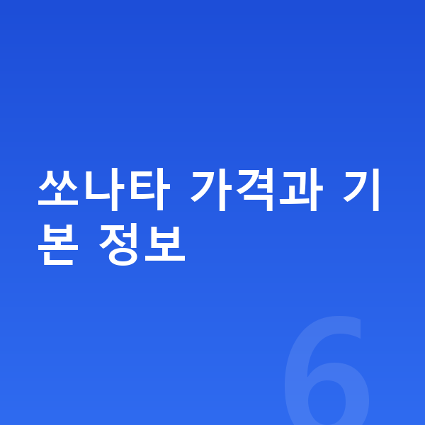 현대 쏘나타 가격 쏘나타 가격과 기본 정보