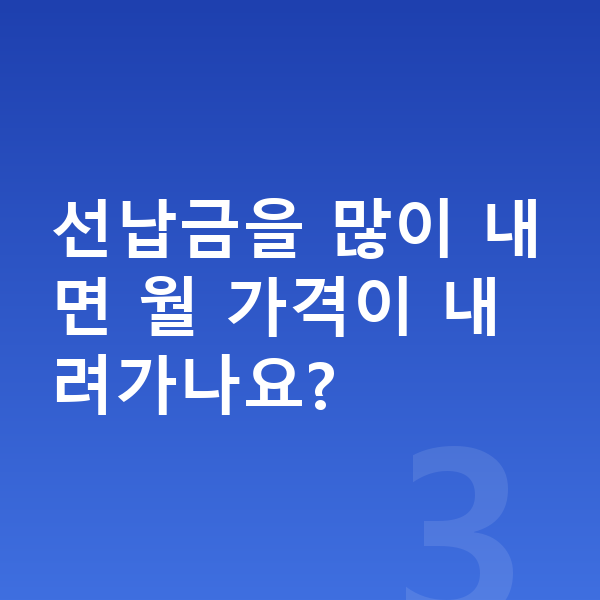 현대 쏘나타 리스 가격 선납금을 많이 내면 월 가격이 내려가나요?