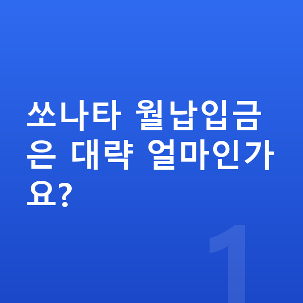 현대 쏘나타 장기렌트 월납입금 쏘나타 월납입금은 대략 얼마인가요?