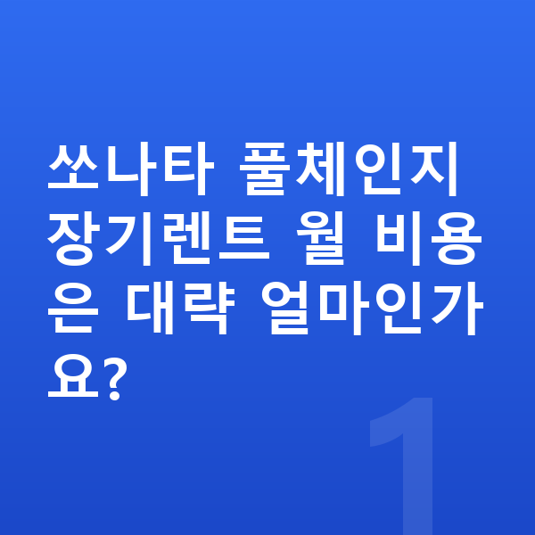 현대 쏘나타 풀체인지 쏘나타 풀체인지 장기렌트 월 비용은 대략 얼마인가요?