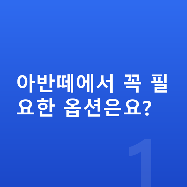 현대 아반떼 옵션 아반떼에서 꼭 필요한 옵션은요?
