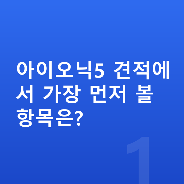 현대 아이오닉5 견적 아이오닉5 견적에서 가장 먼저 볼 항목은?