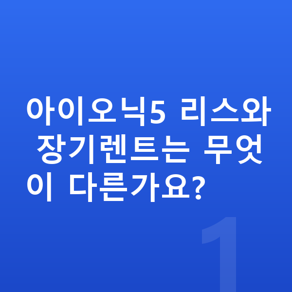 현대 아이오닉5 리스 아이오닉5 리스와 장기렌트는 무엇이 다른가요?