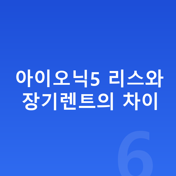 현대 아이오닉5 리스 아이오닉5 리스와 장기렌트의 차이
