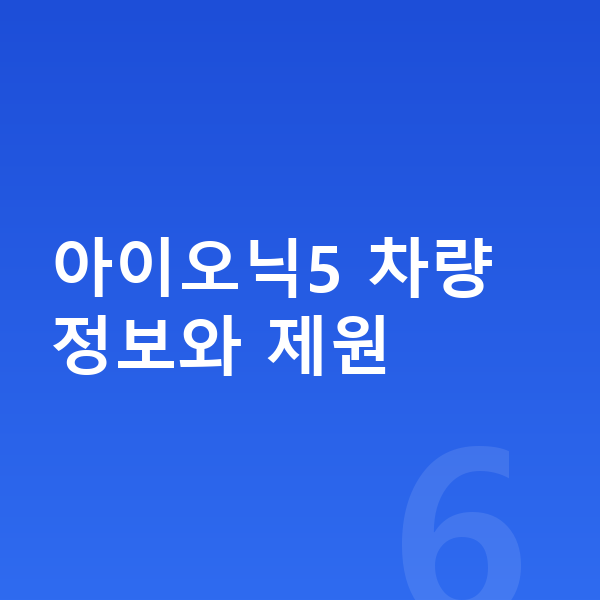 현대 아이오닉5 리스 가격 아이오닉5 차량 정보와 제원