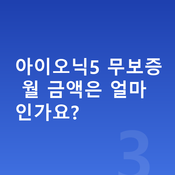 현대 아이오닉5 리스 무보증 아이오닉5 무보증 월 금액은 얼마인가요?