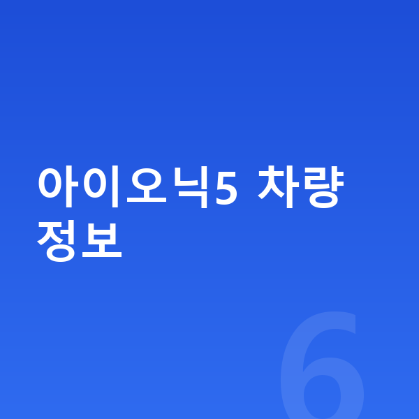 현대 아이오닉5 리스 무보증 아이오닉5 차량 정보