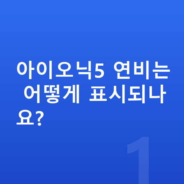현대 아이오닉5 연비 아이오닉5 연비는 어떻게 표시되나요?