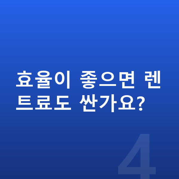 현대 아이오닉5 연비 효율이 좋으면 렌트료도 싼가요?