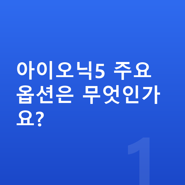 현대 아이오닉5 옵션 아이오닉5 주요 옵션은 무엇인가요?