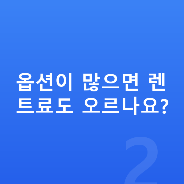 현대 아이오닉5 옵션 옵션이 많으면 렌트료도 오르나요?