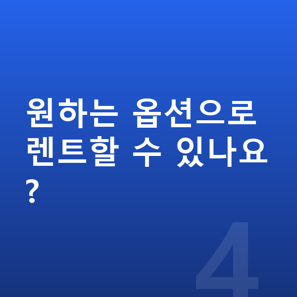 현대 아이오닉5 옵션 원하는 옵션으로 렌트할 수 있나요?