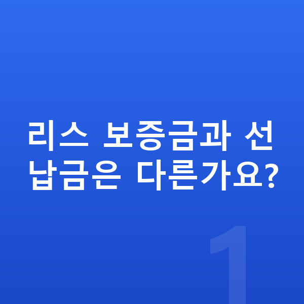 현대 아이오닉6 리스 보증금 리스 보증금과 선납금은 다른가요?