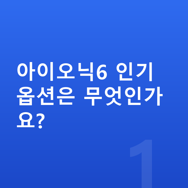 현대 아이오닉6 옵션 아이오닉6 인기 옵션은 무엇인가요?